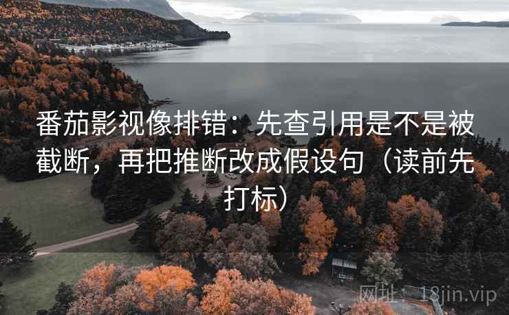 番茄影视像排错:先查引用是不是被截断,再把推断改成假设句(读前先打标) 番茄影视像排错:先查引用是不是被截断,再把推断改成假设句(读前先打标)